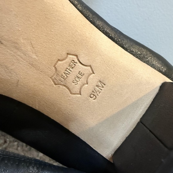 Tory Burch Shoes Womens Size 9.5 Black Amy Pump Cap Toe Block Heel Logo - Picture 9 of 13